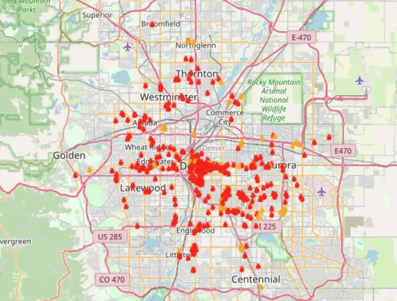 Denver Colorado Bed Bug Map