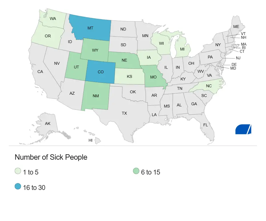 McDonald's E. coli Outbreak Map